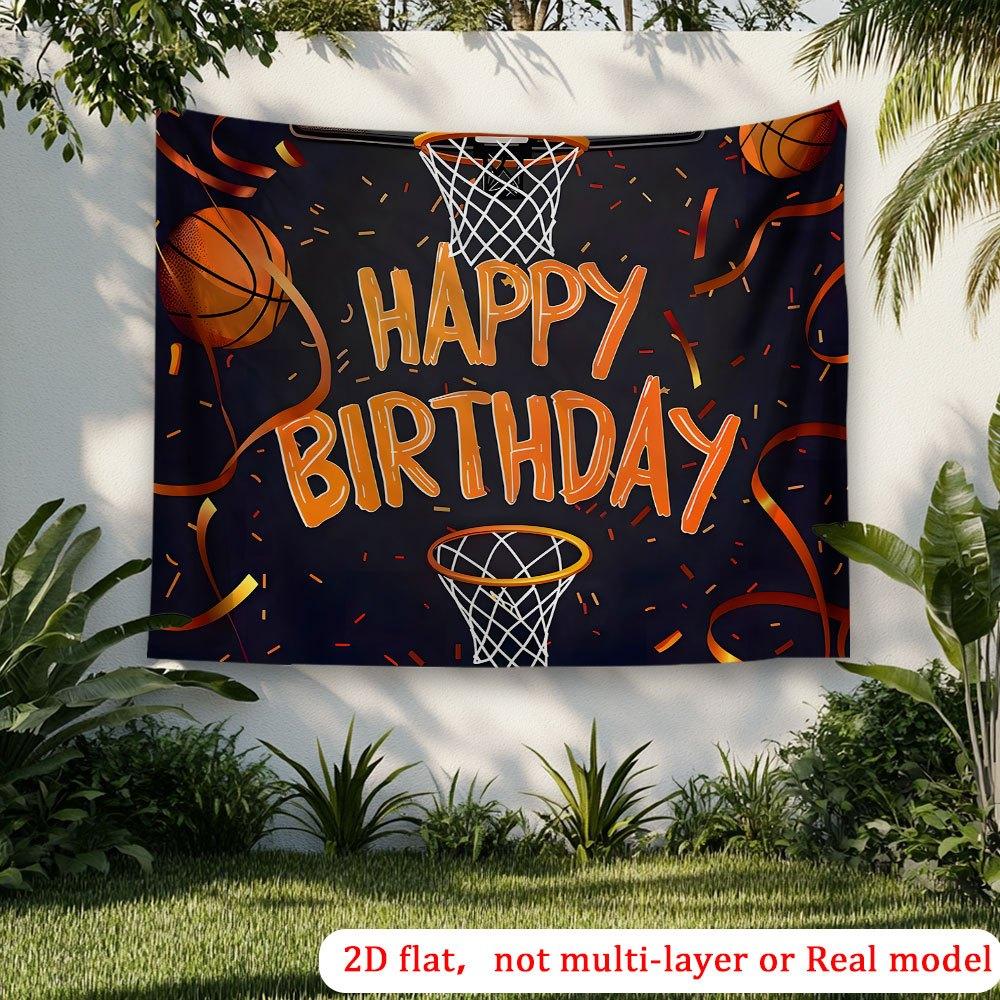 High-definition Printed 2D Flat Banner, Suitable for Basketball-themed Birthday Celebration events.XY