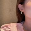 Exquisite High Quality Shiny Full of Zircon Circle Hoop Earrings for Women Temperament Geometric C-type Dangle Korea Jewelry