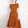 ZANZEA Elegant Casual Round Neck Bows Patchwork Summer Short Sleeve Dress