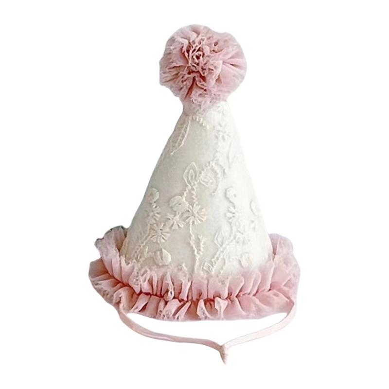 

Детская шляпа Шляпа для празднования дня рождения Реквизит для фотосъемки Конические колпачки Шляпа из тюля с отделкой маргаритками Принадлежность для вечеринки по случаю дня рождения розовый