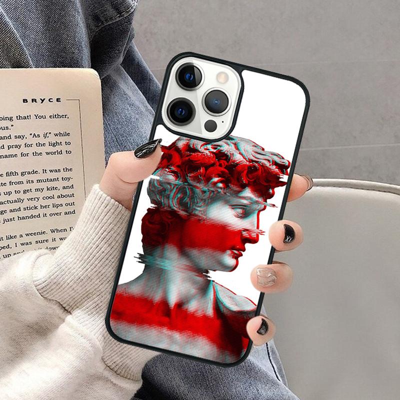 Abstrakte Glitch Art Handyhülle für iPhone 17 Air 16 16e 15 Plus für Apple 13 11 12 14 Pro Max Hülle coque Schale