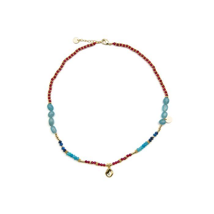 Luxenter Necklace with Multi-colored Crystal 18k Gold Finish - Ney
