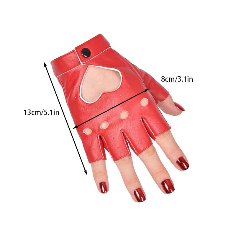 Girl Five Finger Pu Leather Short Gloves Ladys Driving Show Pole Dance Mittens For Women Punk Gothic Lolita Cosplay Party Gloves