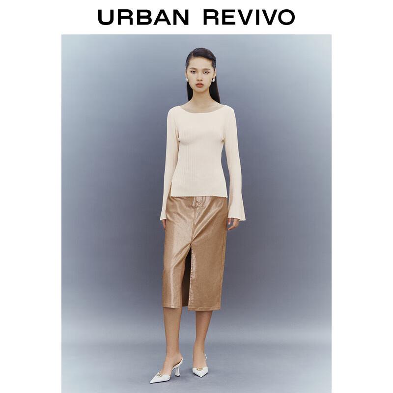 UR Women s Modern Glossy Straight Skirt M