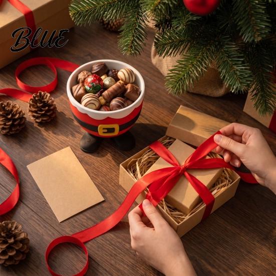 PLA Christmas Ornament 3D Printed Santa Claus Storage Bowl Creative Candy Bowl for Holiday Kitchen Accessory Parties Decorative Snacks Cookies