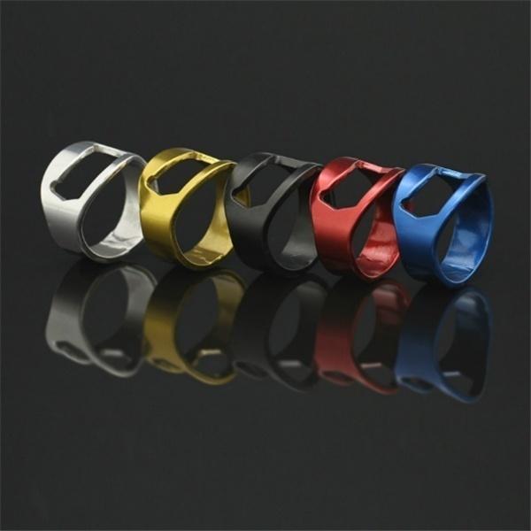 1 Pcs Random Color Bar Opener For Kitchen Gadget Adjustable Stainless Steel Ring Opener Creative Finger Home Accessories Tools