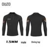 1.5mm OUZO Scuba Diving Suit Set - Unisex Long Sleeve, Cold & Sun Protection, Two-Piece for Surfing & Diving