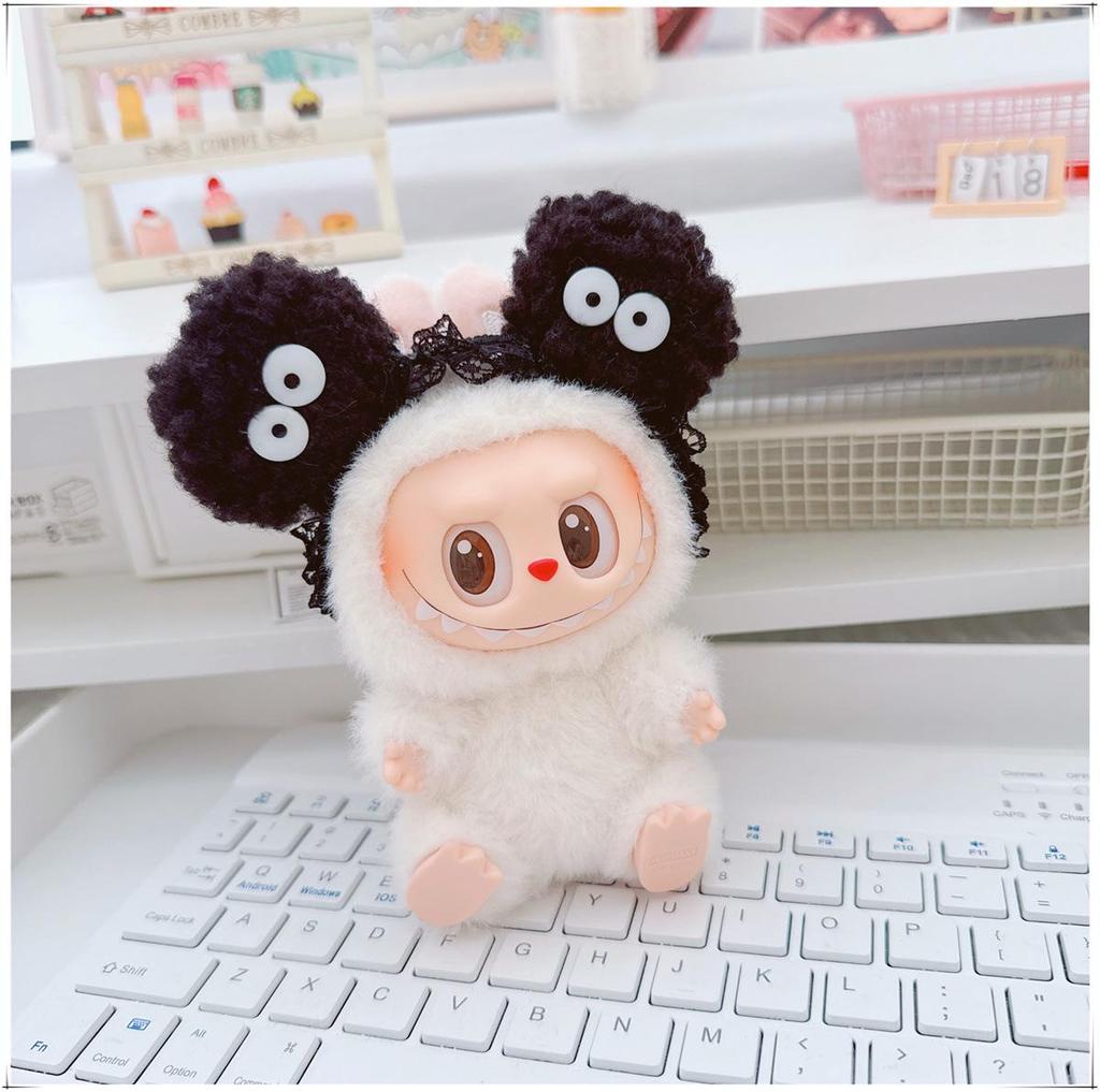 First, Second, and Third Generation Labubu Doll Clothes & Accessories Set: Includes 17cm and 10cm Doll Clothes, Crossbody Bag, and Hair Clip.