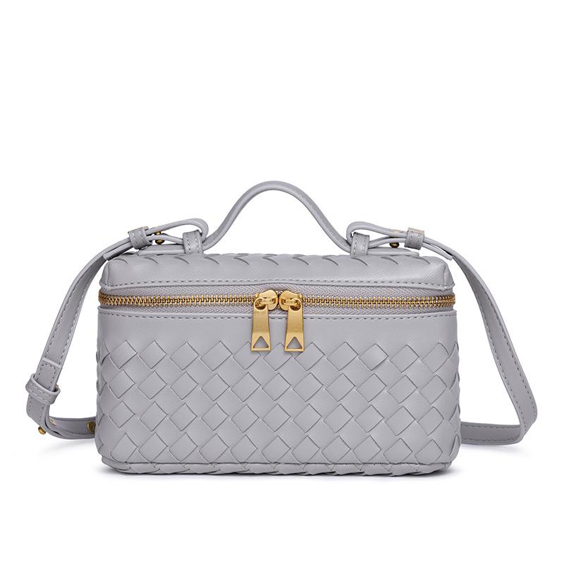 Populær matboksveske håndvevd ny glidelåspose trendy skulder bærbar skrå veske