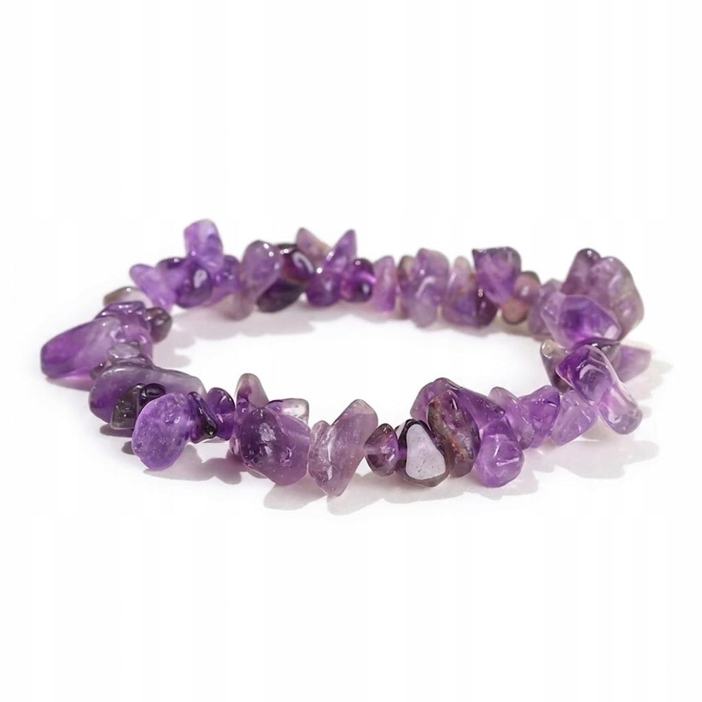 Amethyst Bracelet Natural Stones Purple Box Card
