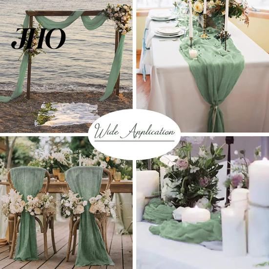 Tablecloth Decor Table Runner Rustic Soft Washable Party Decoration Non-Fading Hand-dyed Wedding Cloth
