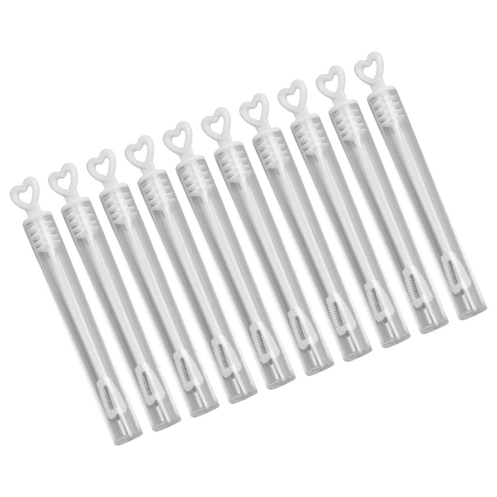 10PCS Small Bubble Wands Heart Shaped Transparent Bubble Wand Party Favors for Wedding Summer