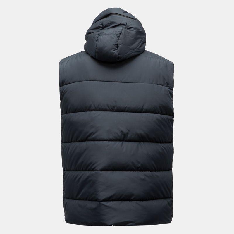 Doudoune sans manches à capuche noir spot avec logo relief Homme PARAGOOSE