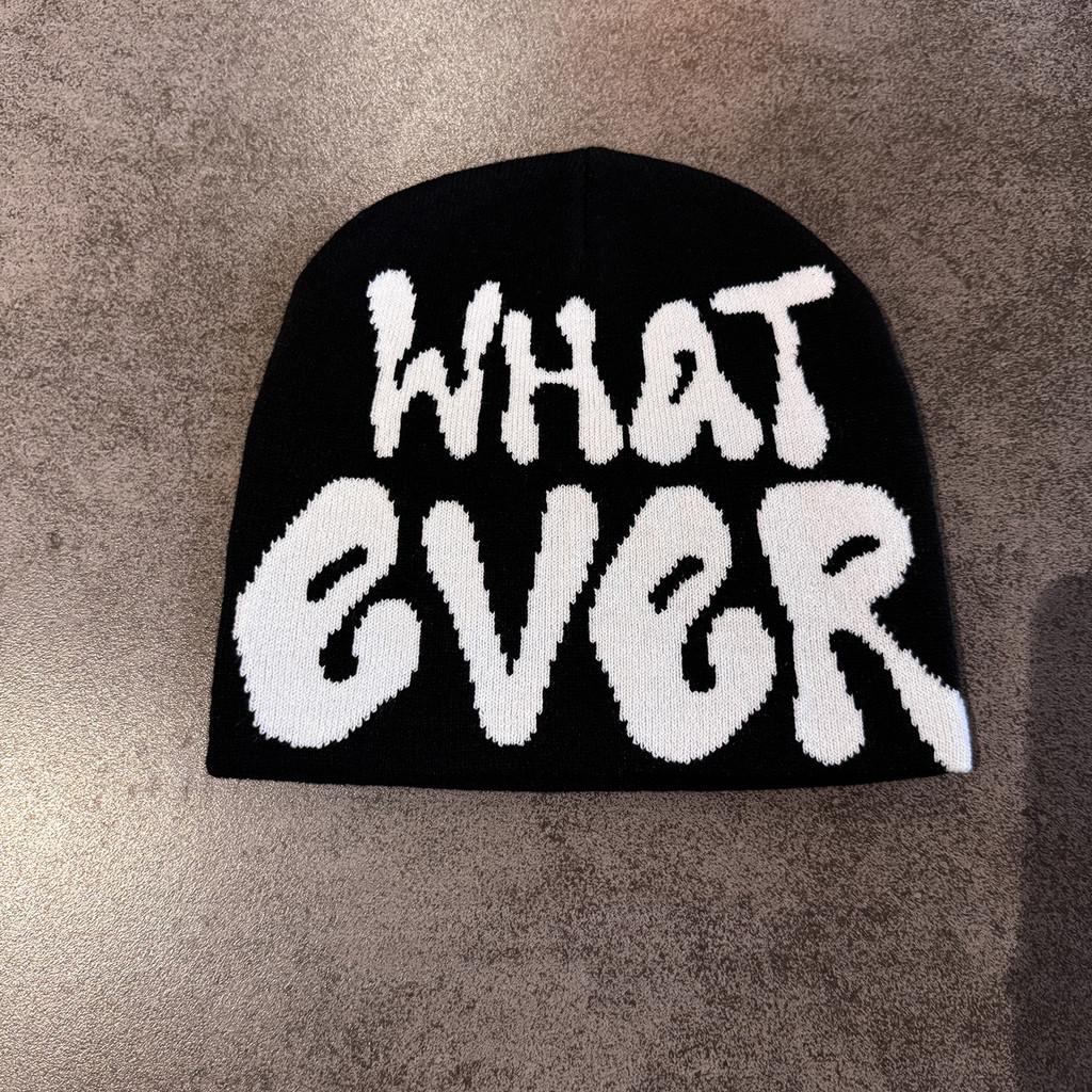 Ever Lettered What Knit Cap Unisex Cold Weather Outdoor Sport Daily Wear Travel