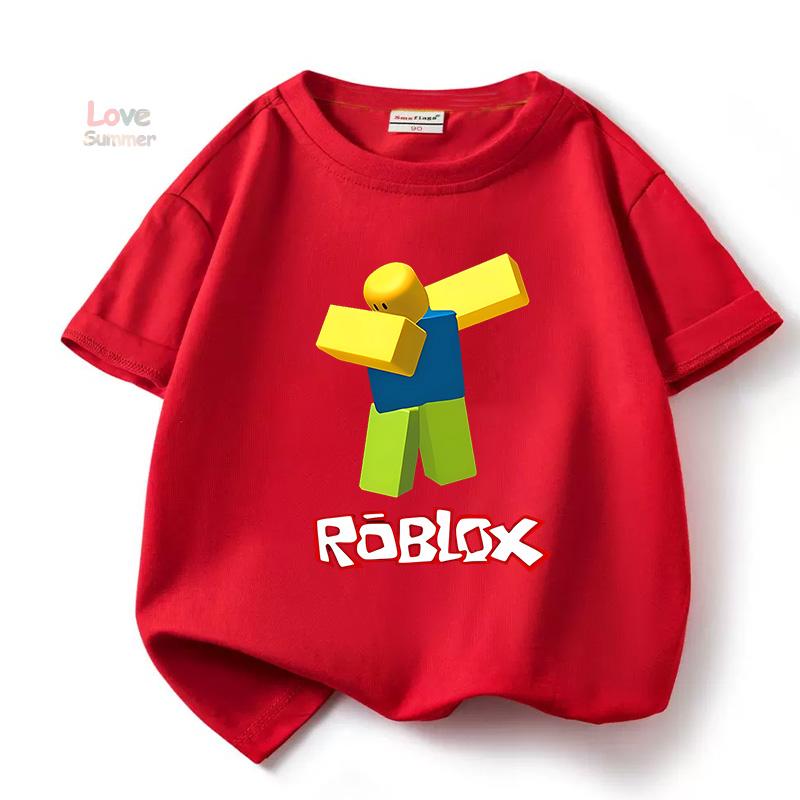 Pojkar Spel Robloxing barn T-shirt Sport Bomulls-T-shirt Barn Tecknad unisex Kortärmad Vardaglig Street Harajuku Kläder