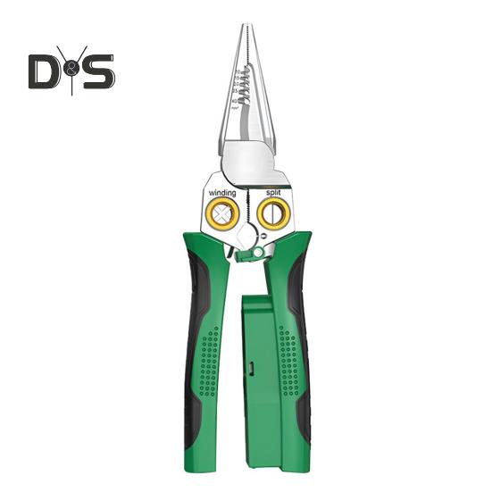 Stainless Steel Wire Stripping Pliers 8-In-1 Multifunctional Electrician's Pliers Electricity Measurement Anti-slip Ergonomic Handle Professional