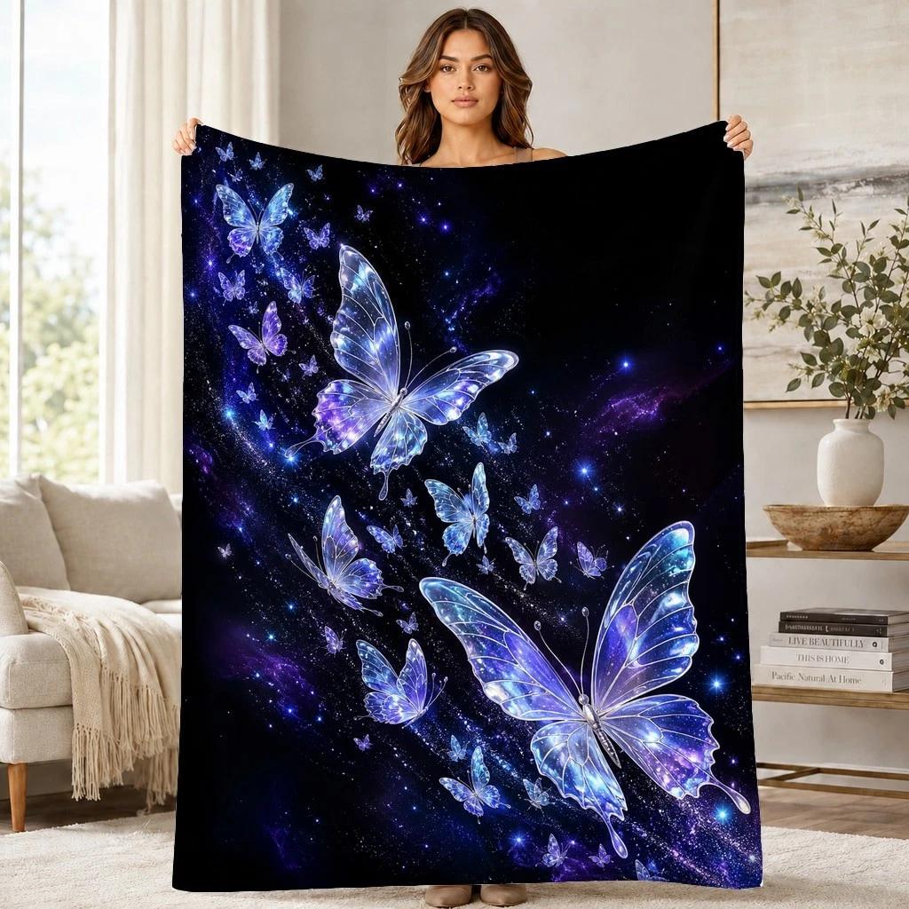 Celestial Butterfly Swarm Coral Fleece Blanket