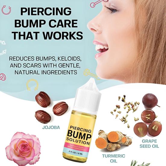 Soothing Piercing Aftercare Oil Keloid Bump Treatment with Jojoba And Tea Tree Oil Scar Reduction Healing Oil for Ear Nose Belly Button Piercings