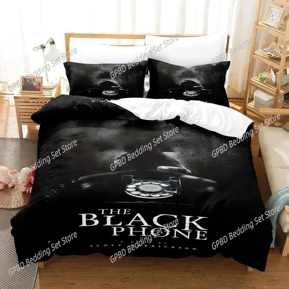 

3D Print Black Phone Beding Set 3D Printed Suitable for Bedrom Soft with Soft Fabric Duvet Cover Set With Pilowcases Children Kids Home Textile 100*200cm Single