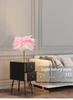 Nordic White Feather LED Desk Lamp - Natural Style for Bedroom, Restaurant, or Bookstore Decor