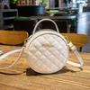 Fashion diamond small round bag, new bag, women's trend niche one-shoulder messenger bag worker