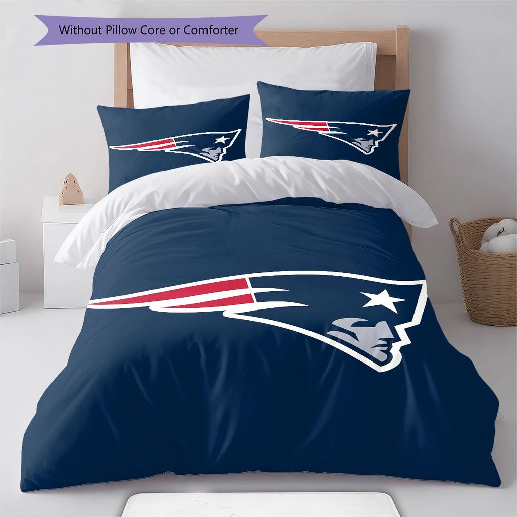 New England Patriots Pattern Bedding Home Decoration Birthday Gift ( 1 Duvet Cover + 2 Pillowcase, Without Core),fan Merchandise.