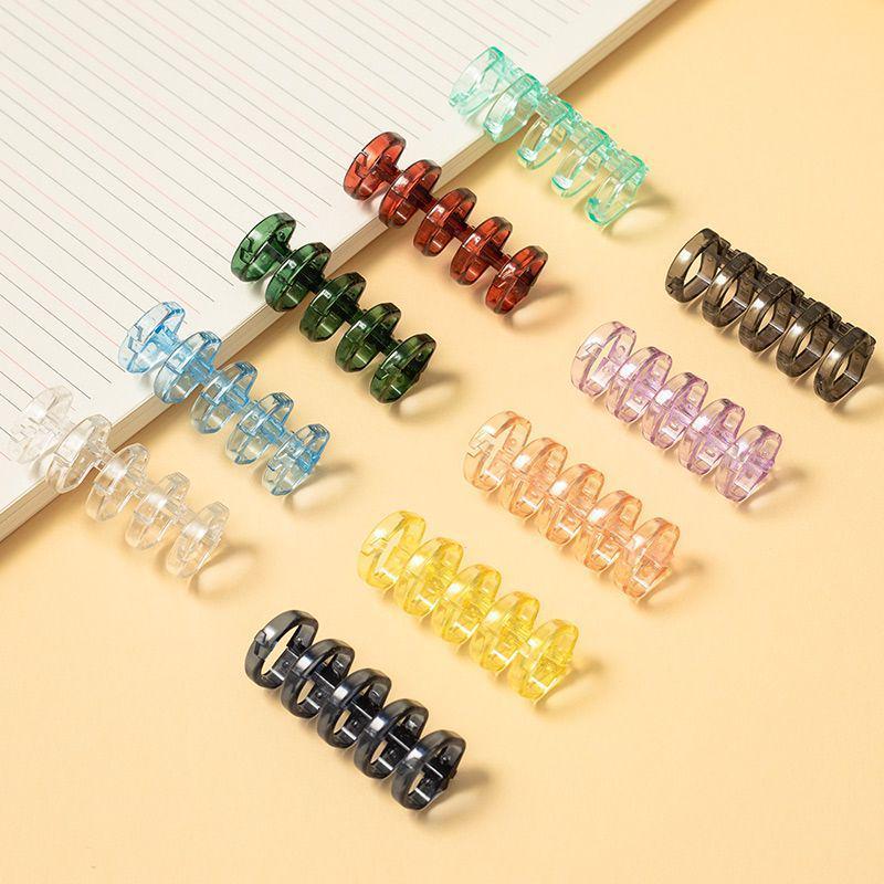 5-Hole Transparent Binder Rings for Loose-Leaf Paper