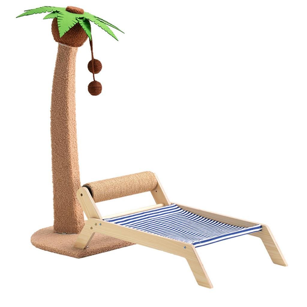 Cat Beach Chair Summer All Seasons Elevated Cat Bed with Sisal Scratcher for Outdoor Indoor Beach