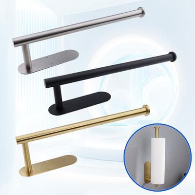 Klebepapierhalter Gebürstetes Gold 304 Edelstahl Schwarz WC Papierhandtuchrollenhalter Badezimmer Küche Taschentuchablage Nagelfrei