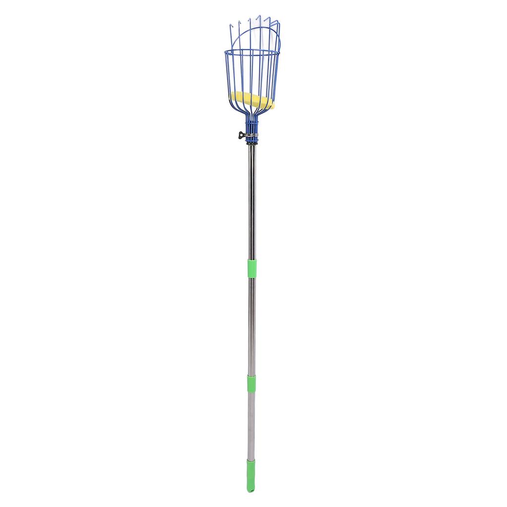 Stainless Steel Fruit Picker Tool with Basket Pole Easy To Assemble Fruits Catcher Tree Picker Length Adjustable