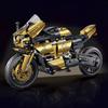 New Black Gold Motorcycle Building Blocks Assembly Cool Collection Display Model Car Kit Boy Children Toy Birthday Gift 1200+pcs