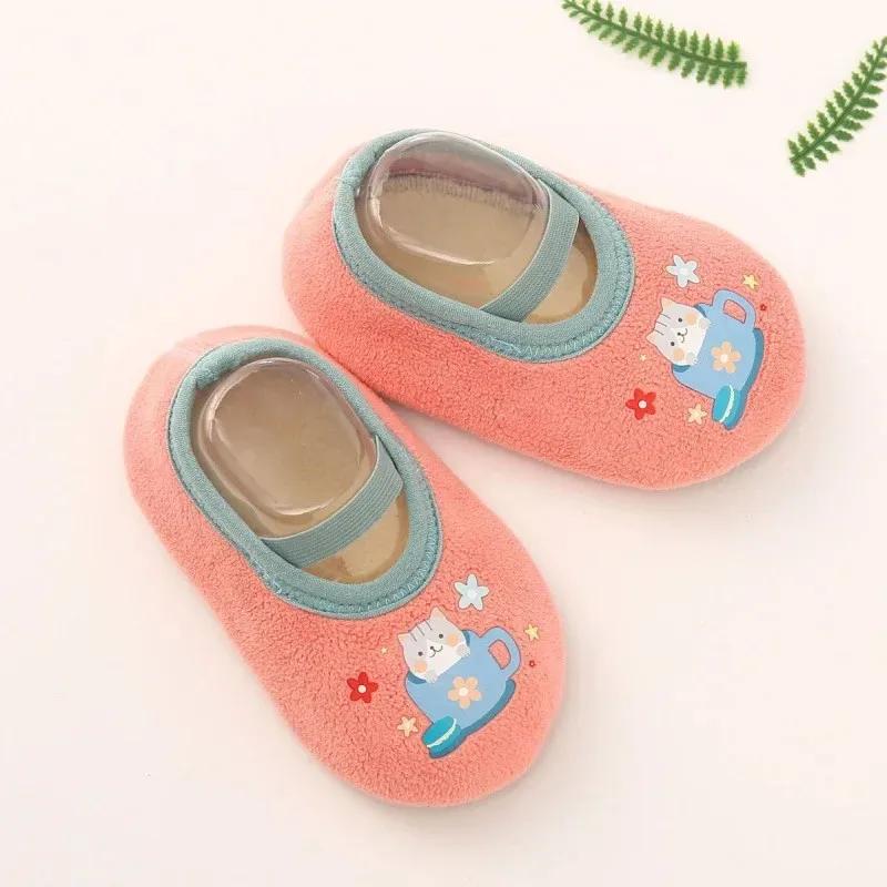 Baby Anti-slip Socks Newborn Warm Crib Floor Shoes with Rubber Sole for Children Boy Toddler Foot Girl Infant Cute Kids Slippers