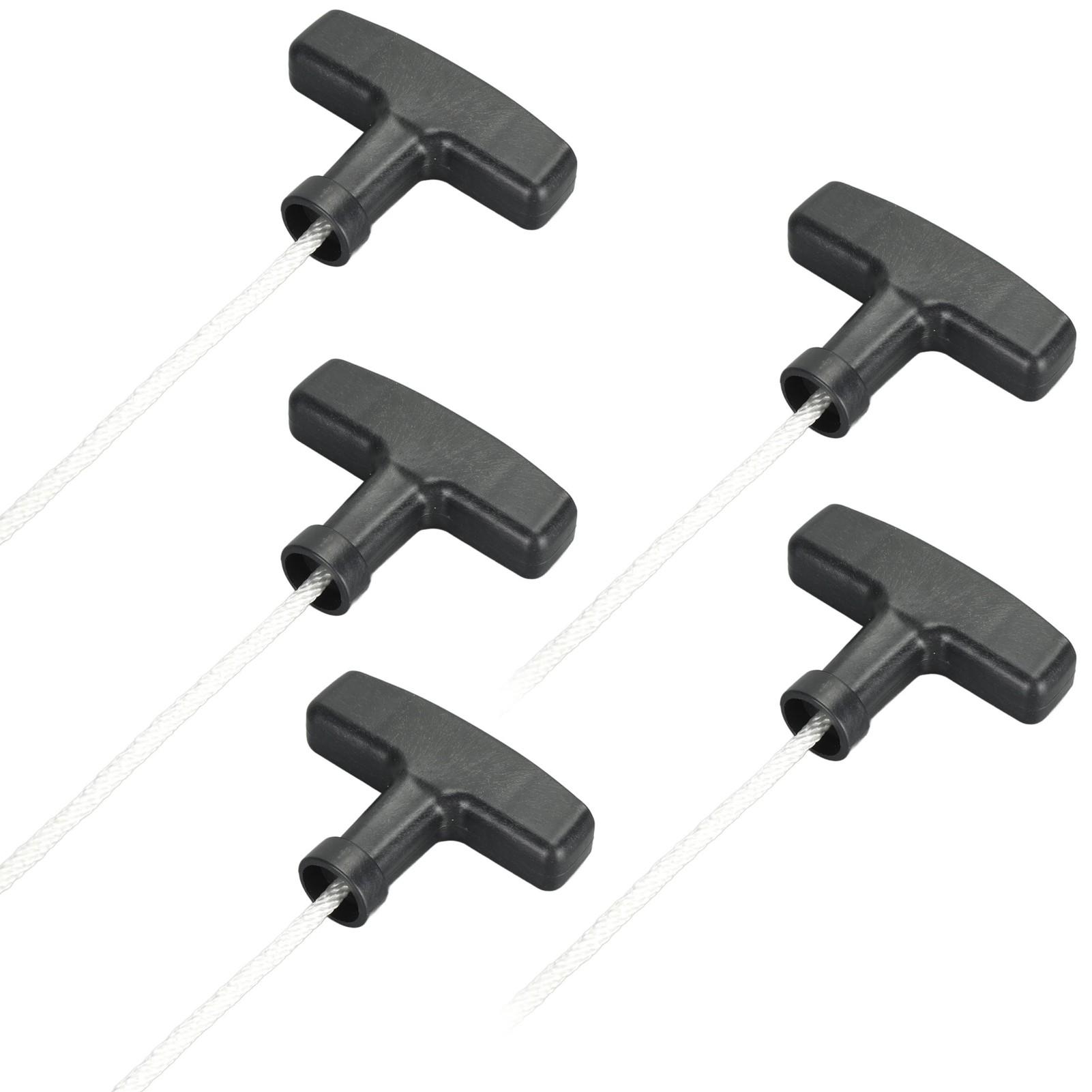 

5 шт. шнуров стартера для газонокосилки 125 см с белой ручкой, шнур стартера с черными ручками для газонокосилки