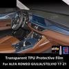 Pour ALFA ROMEO GIULIA/STELVIO 17-21 Panneau de levier de vitesses Écran de navigation Intérieur automobile Film de protection en TPU Autocollant Anti-rayures