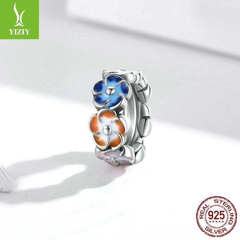 Hydrangea Diy Beaded Silver925 Vintage Plant Flower Bracelet Beads Scc1703