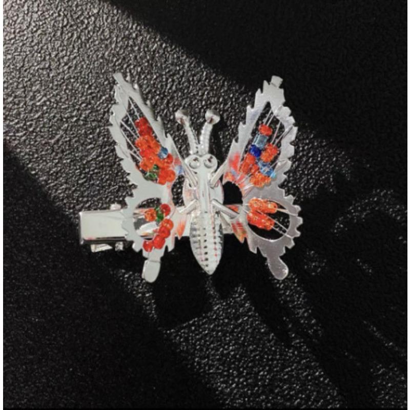 Korean Version of Antique Fringed Hairpin, Moving Butterfly Women's Spring Hair Accessories Hairpin, Side Headdress, High-end Jewelry Clip