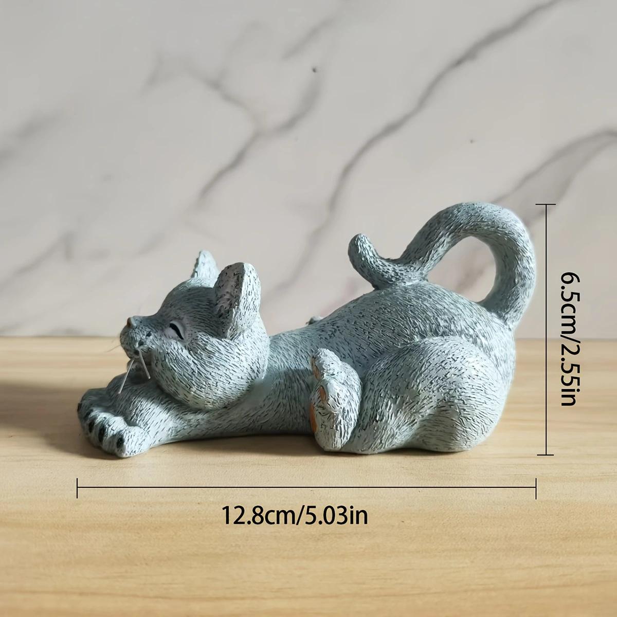 

Новый мультяшный котенок, потягивающийся, смола, поделки, настольное украшение