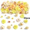 50Pcs New Multicolor Faux Flower Heads DIY Silk Artificial Flowers Heads Fake Peony Daisy Rose Flowers Home Decoration