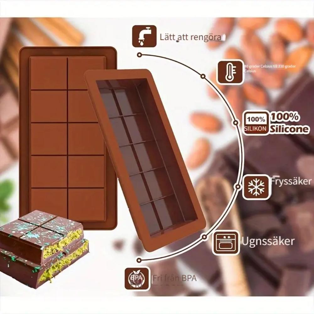 Stampo in silicone per tavoletta di cioccolato, grande riempimento Pistacchio di Dubai stampo a barra profonda kit Spessore 1 pollice confezione grande, ideale per fare casama