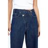 New Women's Vintage Straight Leg Jeans, Diagonal Button Detail High Waist Casual Denim Pants for Daily Wear