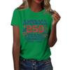 Modieus Casual Dames T-shirt met Korte Mouwen en Print Ronde Hals Top