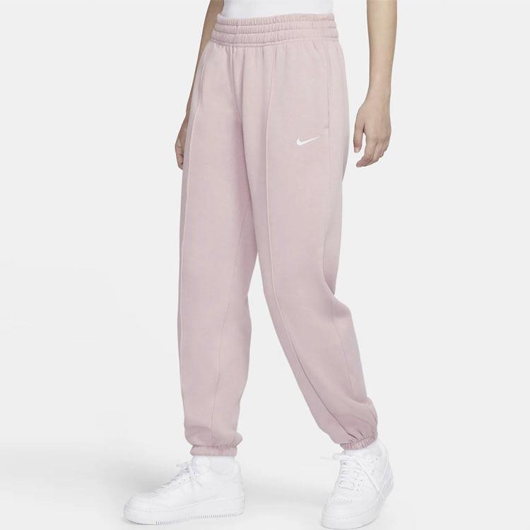 Nike Sportswear Essential Solid Color Casual Fleece Cuffed Sweatpants Women Bottoms Champagne BV4090-645