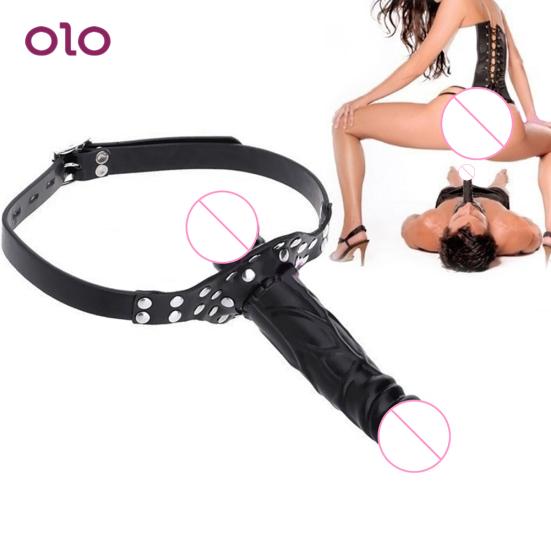 Funny Dildo Ended Anal Penis Dual Simulation Gag Masturbate Plug Women Adult Sex Tool