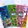 8 Stück Cartoon Sprunkie Aufkleber Gestalte deinen eigenen Sprunkie Aufkleber Gesichtsmaler Aufkleber für Kinder DIY Aufkleber Partyzubehör Bastelbedarf