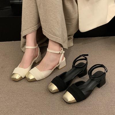 Mary Jane Shoes Women's Bag Head Sandals New Summer Thick Heel High Heels with Skirt Single Shoes