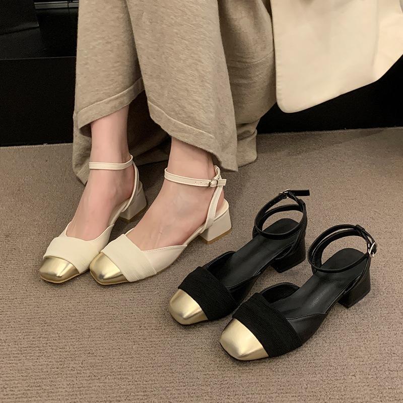 Mary Jane Shoes Women's Bag Head Sandals New Summer Thick Heel High Heels with Skirt Single Shoes