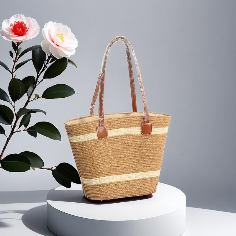New Shoulder Straw Woven Bag Woven Bag Large Capacity Casual Versatile Fashion Women's Vacation Seaside Beach Woven Bag