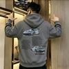 Mode Herbst Winter Hoodie Super Rennwagen Kunst ON WHEELS Buchstaben Rückseite Grafikdruck Herren Lässiger Pullover Sweatshirt