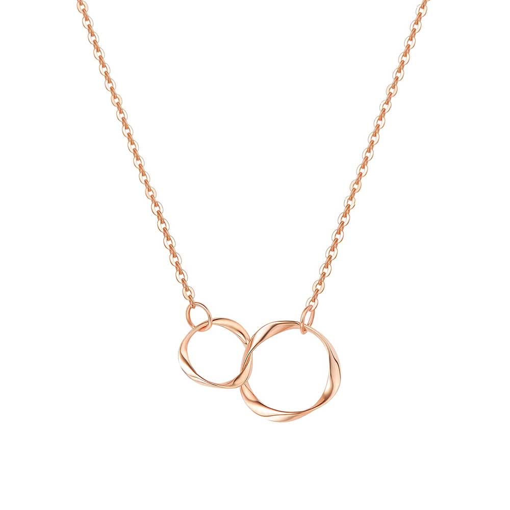 

Намисто K18, рожеве золото, подвійна петля, підвіска Мебіус, розмахуючий день, Різдво, день народження, ювілей, подарункова упаковка в комплекті [FANCIME] для жінок