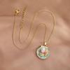 Elegant Oil Painting Bivalve Charm Necklace 10 Multicolored Artistic Designs Thin Metal Mixture Fashion Addition